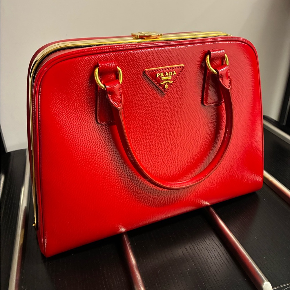 Prada Red Leather Satchel